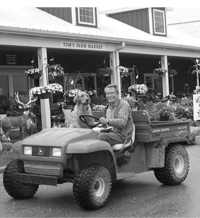 Tom on utility vehicle